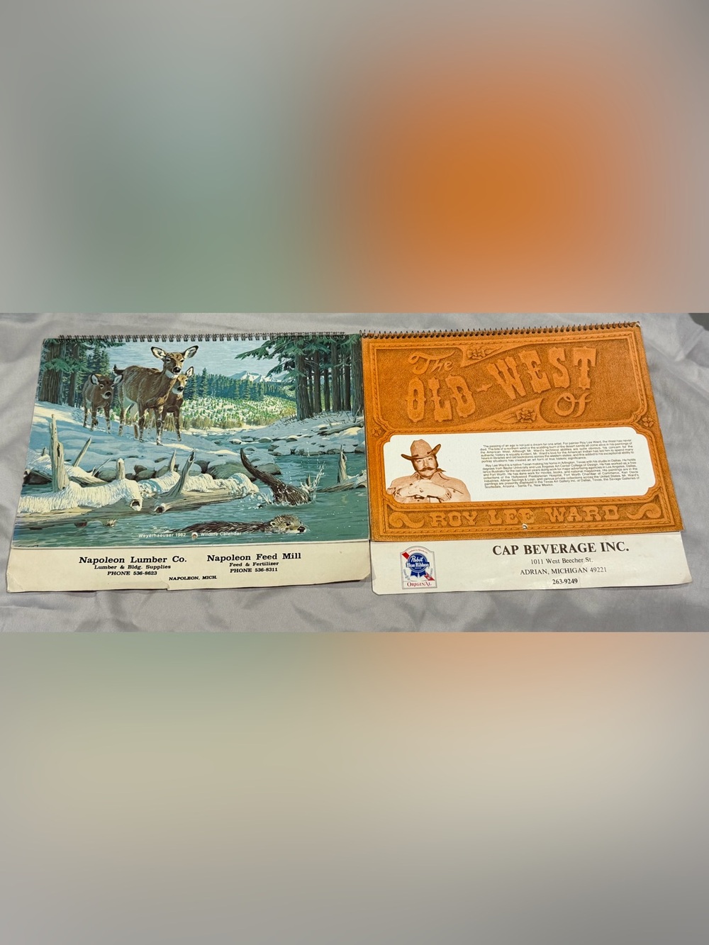 Vintage-1982 Wall Art Calendar set of 2